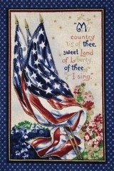 American Flag Cotton Fabric Patriotic Americana Ephemera Sew Quilt Blocks 6