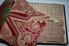 Big FABRIC SAMPLE BOOK Red Spice SEDONA Autumn 45pcs LOT Print Embroidery Woven