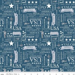 Cotton Coming Home Military Air Force Cotton Fabric Print by the Yard D563.78