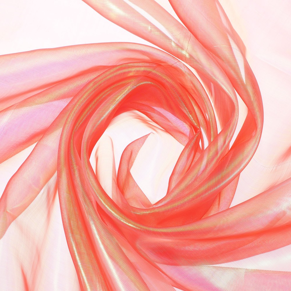 10 Yards x 59″ Iridescent Organza Red Laser Pearl