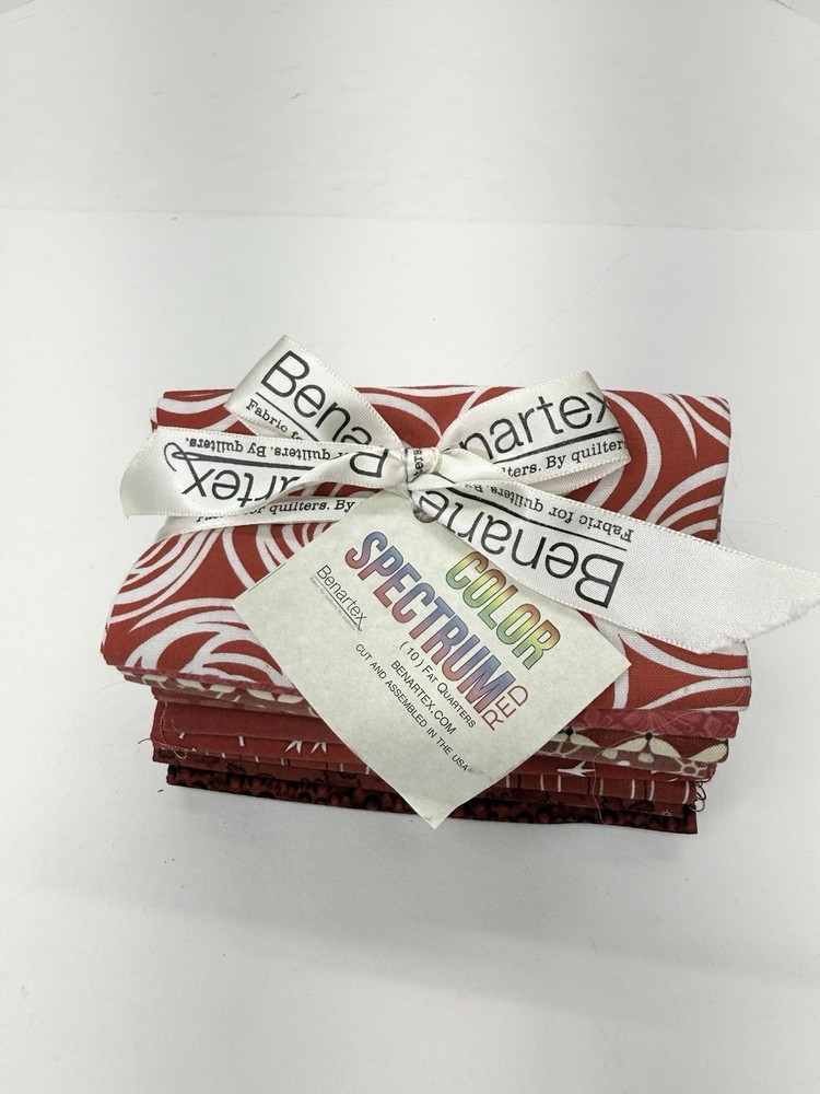 Benartex Color Spectrum Red 10 Fat Quarters Quilting Fabric