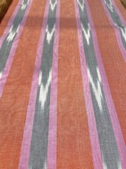 Ikat Striped Pattern Moiré Fabric By 2 Yards – Luxurious Silk.