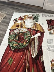 Daisy Kingdom VINTAGE SANTA CHRISTMAS DOOR PANEL XL Fabric Panel 60″X35″