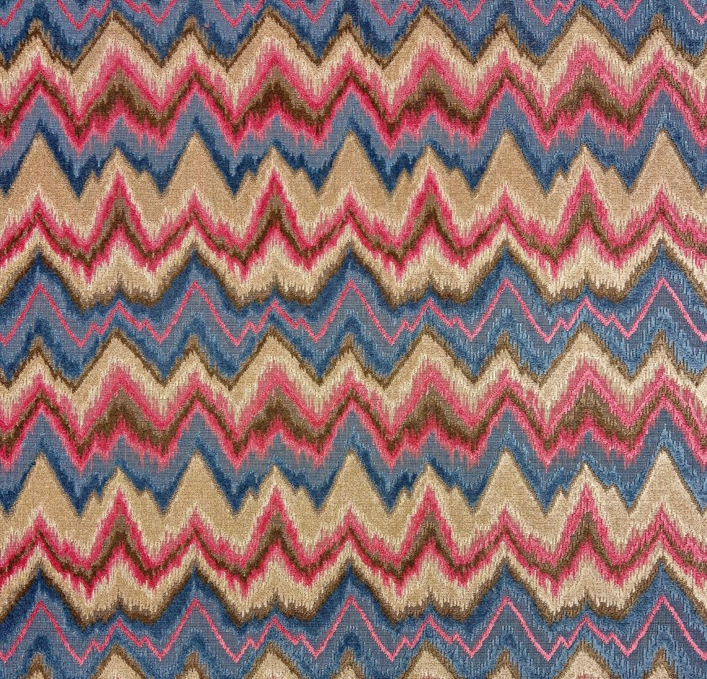 SCALAMANDRE BOURGOGNE FLAMESTITCH BLUE BEIGE VELVET FABRIC BY 1/2(0.5) YARD 51″W