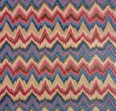SCALAMANDRE BOURGOGNE FLAMESTITCH BLUE BEIGE VELVET FABRIC BY 1/2(0.5) YARD 51″W
