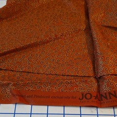 JOANN Swirl Cat Fabric Remnants Lot Brown Orange Cream Green Quilting Crafts