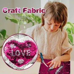 12pcs A4 Size One-Side Reversible Glitter Sequin Fabric, 6 Colors(silver)