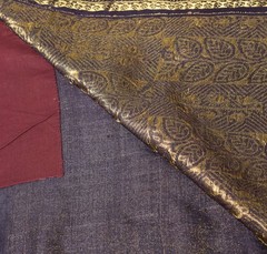 Sushila Vintage Purple Scrap Sari Zari Woven Kanjivaram Pure Tissue Silk Saree