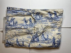 Pillowcase Kill Kenny Cats in Blue by Scalamandre Sateen Toile 1995 Rare 22”x30”