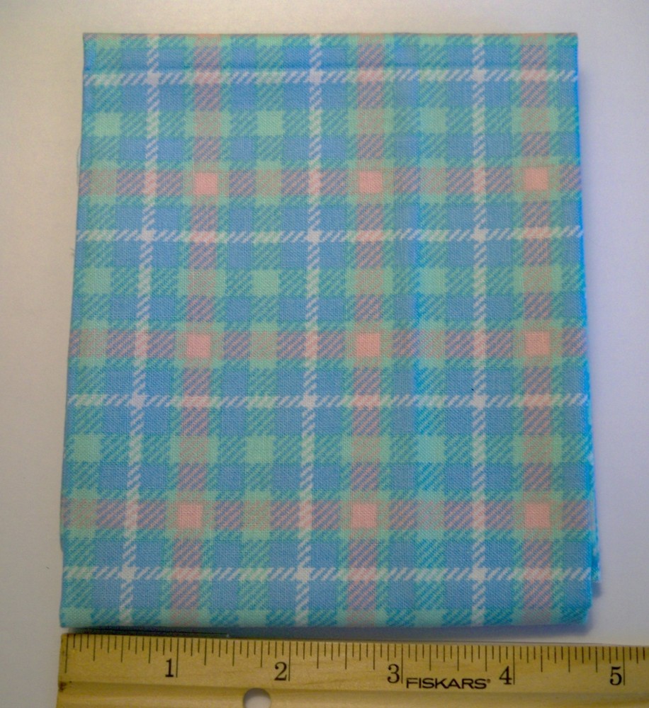 Joann Fabrics Blue Pink White Mint Green Plaid Cotton Fat Quarter