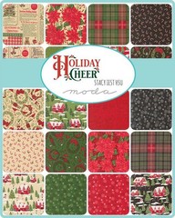 Holiday Cheer Moda Charm Pack, 100% Cotton 5-inch Precut Squares (42 pcs)