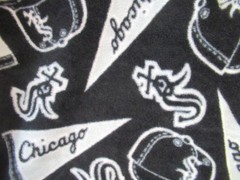 MLB Chicago White Sox Black Fleece Fabric FABRIC TRADITIONS 1Y2″X60″W NEW