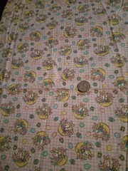 Easter Baskets Eggs Pastel Colors Checks Cotton Fabric 44″ X 30″