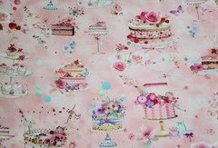 Robert Kaufman Fabric Blossom Bake Shop 22695 Cakes on Light Pink 19″ x 43″