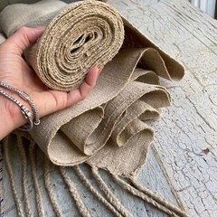 Antique homespun Plain Hemp Linen Bolt PER YARD Organic Fabric PURPLE and blue
