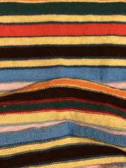 Vintage Striped Cotton T-shirt Knit Fabric-Tube form, 72” wide x 30″