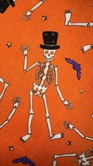 FERN Scrap 11×18″/9×22” HALLOWEEN *Moonlight Manor* Skeleton Ghoul Dance Fabric