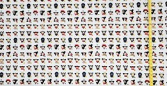 PUCCA CHIBI EMOJI WHITE ANIME 1 YARD FABRIC ( 36″ X 58″ ) BRAND NEW