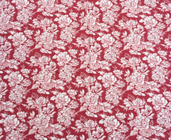 Eddie Bauer Fabric Floral Maroon Red Cream 2+ Yards Upholstery Material 98″x59″
