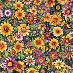 8 Groovy Garden Fat Quarter BUNDLE Fabric 100% Premium Cotton