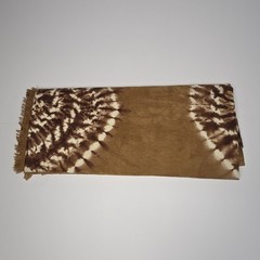 Vintage West African Bazin Riche Damask Fabric Tie Dye Brown Ochre Boho 2.4Yds