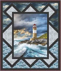 Henry Glass – Coastal Guardians – Repeating Border Stripe – Blue/White, BTY