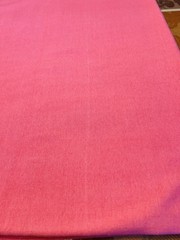 2.1yd (77″)Lx41″W coral pink thin ribbed knit synthetic tubed “cottony” fabric