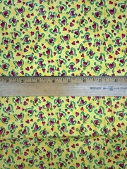 Vintage 2005 Classic Cottons Quilt Fabric Pink Hearts On Yellow 3 Yards
