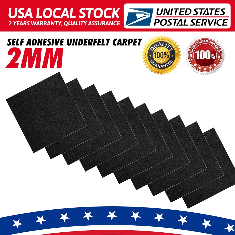 20XBlack Back Felt Sheets Fabric Sticky Self-Adhesive Water Resistant Craft 6X6″