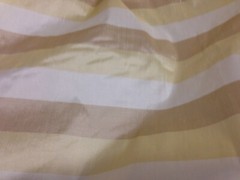 Ivory Yellow Brown Strio 100% silk dupioni fabric 54” wide Sold By The Yard