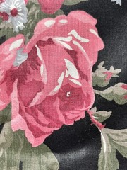 1 yard Marcus Brothers Textiles Fabric Black w Floral Pink Mauve Roses x44″ wide