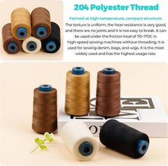 FIVEIZERO 900 Yards Hair Extension Thread Sewing Threads Weave Black
