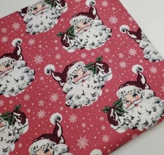 Santa Fabric Retro Christmas Seasonal 1950s Kitschy Holiday Sew New FAT QUARTER