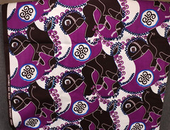 108″L x 44″W HiTarget Fabric Veritable Guaranteed Wax Block Print Purple Tribal