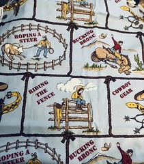 VTG “Barn Dandy” Rodeo Cowboy Theme # 5462 By Rober Kaufman on Blue BTFQ