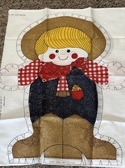 Vintage 21.5″ Cowboy GirlCut & Sew Fabric Spring Mills 1974 pillow/doll 