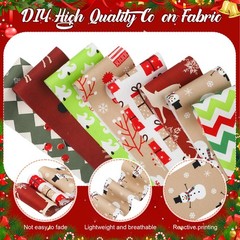 60 Pcs Christmas Quilting Fabric Roll 2.6 x 40 Cotton Fabric Strips Precut Je…