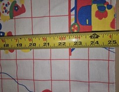Vintage 1985 D.M. Inc. Circus Clowns, Balloons, Grid Fabric
