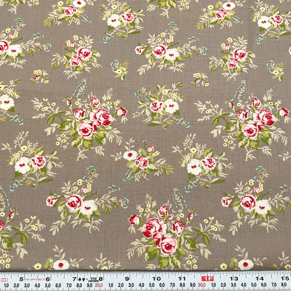 Windermere by Brenda Riddle for Moda Florals on Gray Cotton by the HALF YARD