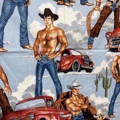 The Alexander Henry Fabric Wranglers Cowboys Western Cotton Fabric 1 Yard 2005