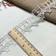Black White Lovely Guipure Lace Trim Cute Embroidery Star Trim for Dress Gown