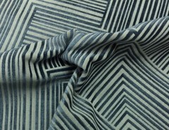 DONGHIA JACKSON TETON BLUE VELVET GEOMETRIC FURNITURE HIGH END FABRIC BTY 48″W