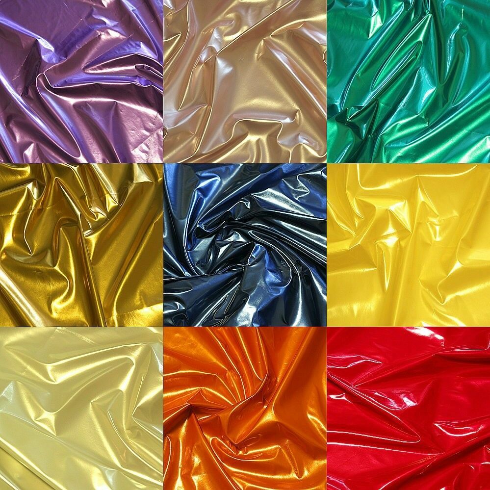 Shiny Metallic PVC Latex Pleather Stretch Fabric Vinyl Bodycon Dress Catsuit 54″