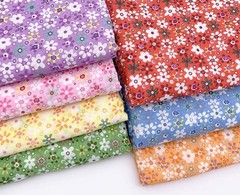 Vibrant 20″ x 20″ Cotton Patchwork Fabric Bundle – 7 Floral Fat Quarters