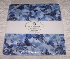 NEW Hi-Fashion Winter Blue Holiday Precut Fabric 42 Squares 10″x10″ 100%Cotton