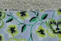 By 1/2 Yd, Vintage 1970, Green Floral on Lavender Lt-Weight Cotton/Klopman,P5086