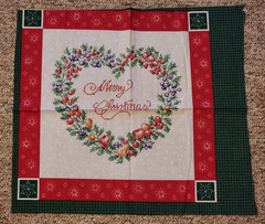 vintage Christmas pillow panel 19″ wide x 17″ high