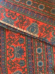 Vintage JINNY BEYER for Mr. RJR Fabric Cotton Quilt BORDER STRIPE RED 1.5 Yds Vt