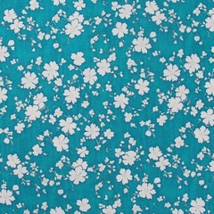 Threadart Cotton Quilting Fabric By The Yard – Vintage – Teal Flower