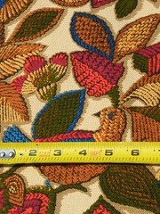 Vtg Mid Century Upholstery Fabric JCPenney Bird Floral Blue Batik Twill BTY NEW